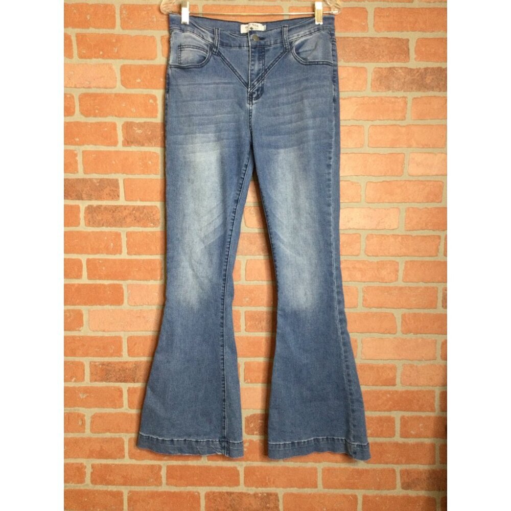 Crazy Train Womens Flared Denim Jeans Size 7/28 Retro
